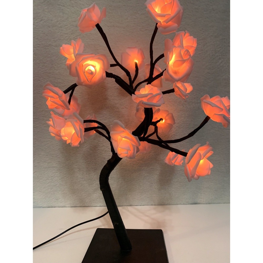 Pink Rose Flower Lamp USB Powered Light Up LED Tree Room Decoration Home Decor - Picture 7 of 8